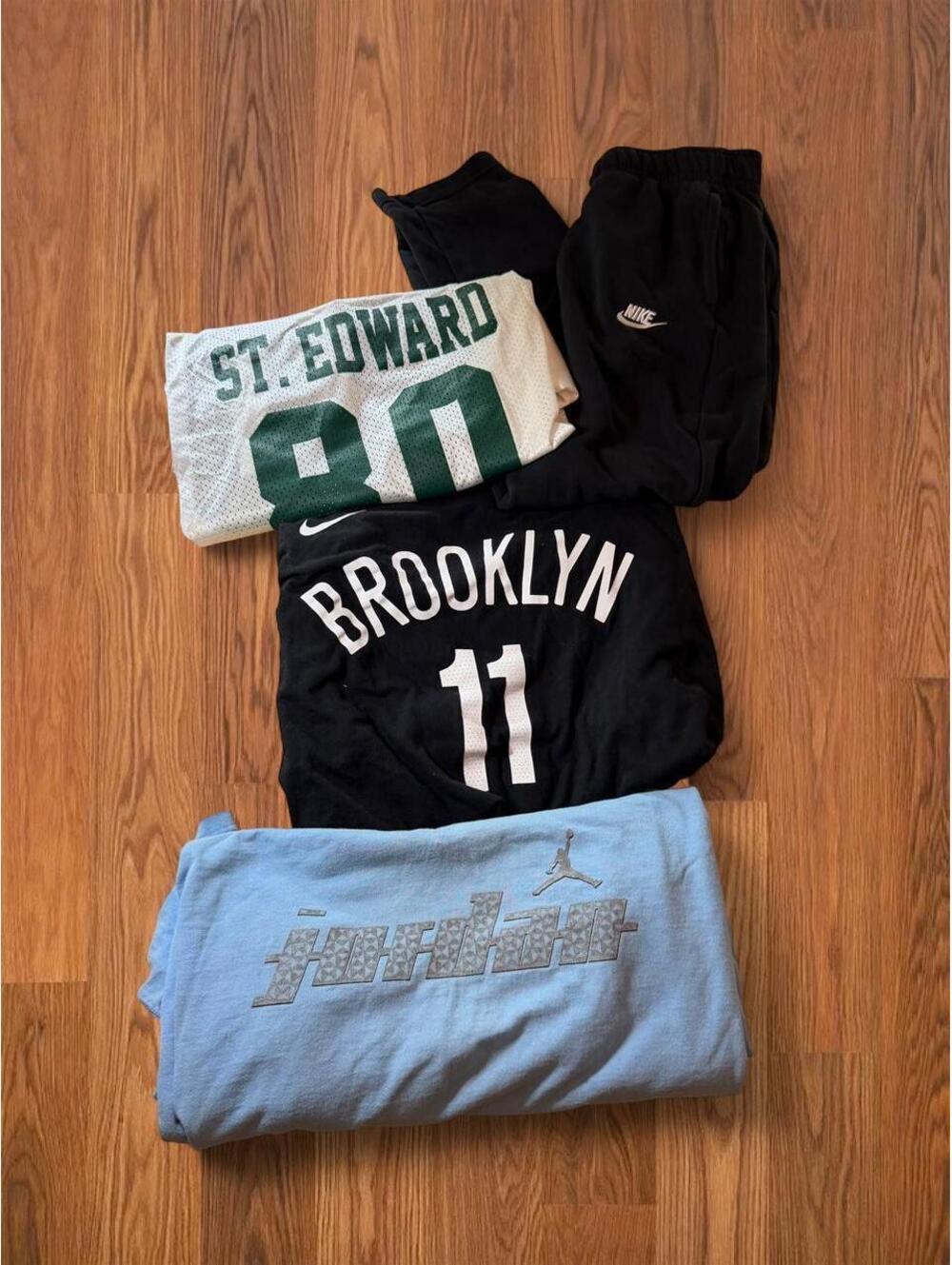 Nike Mens Apparel Bundle St Edward Football Jersey Brooklyn Nets T Shirt 3XL